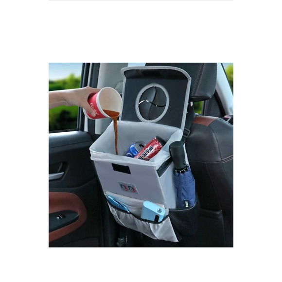 Njnj Waterproof Car Trash can/Garbage bin with storage pockets - Picture 1 of 14